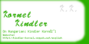 kornel kindler business card